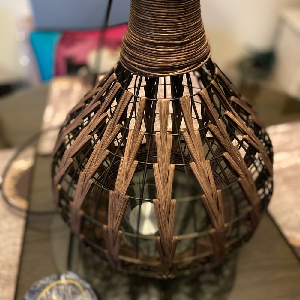 Brown Woven Pendant Light